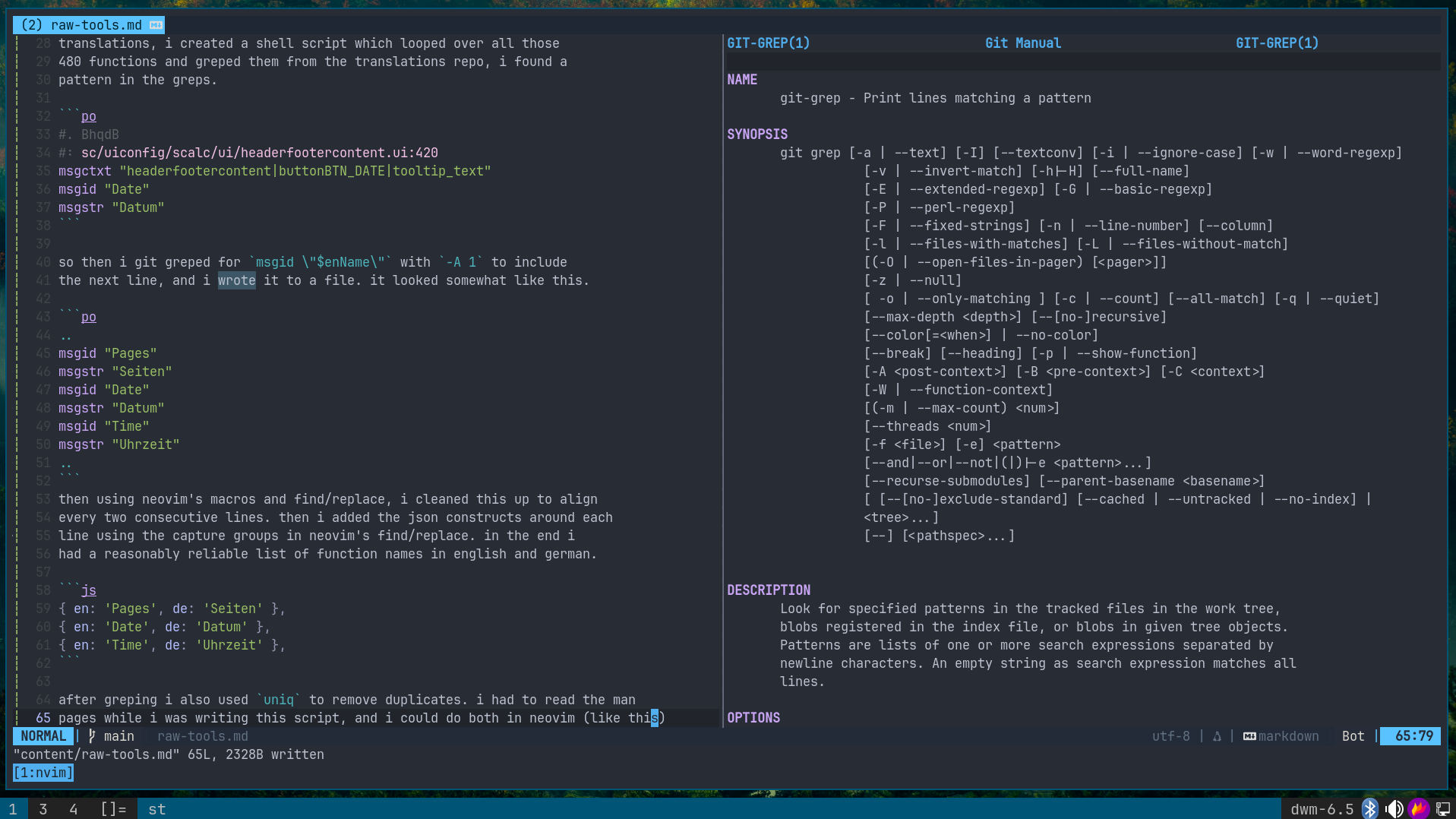 man page in neovim